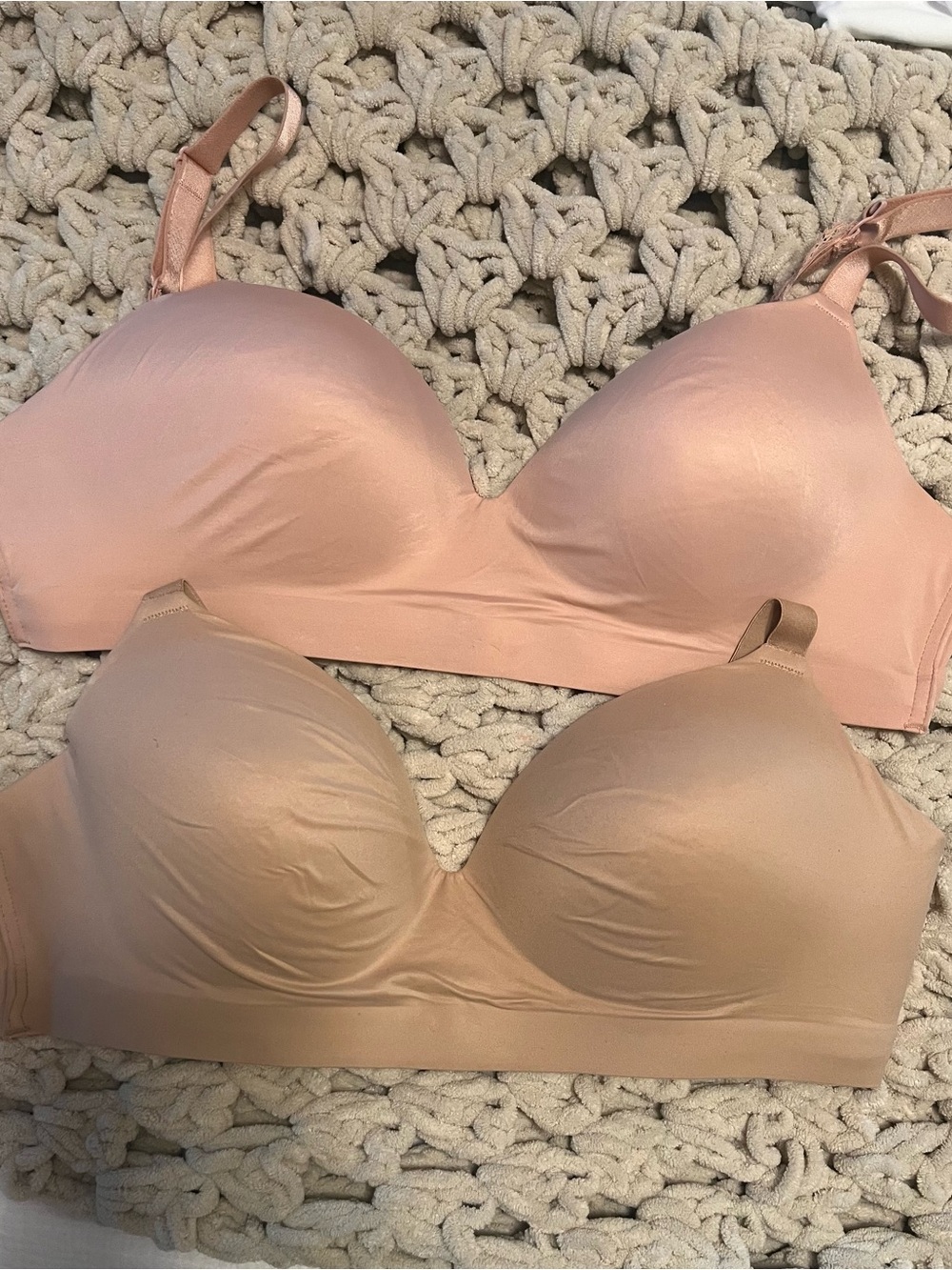 2-Soma Embliss Wireless Molded Bras in Blush and Nude Tones 36D